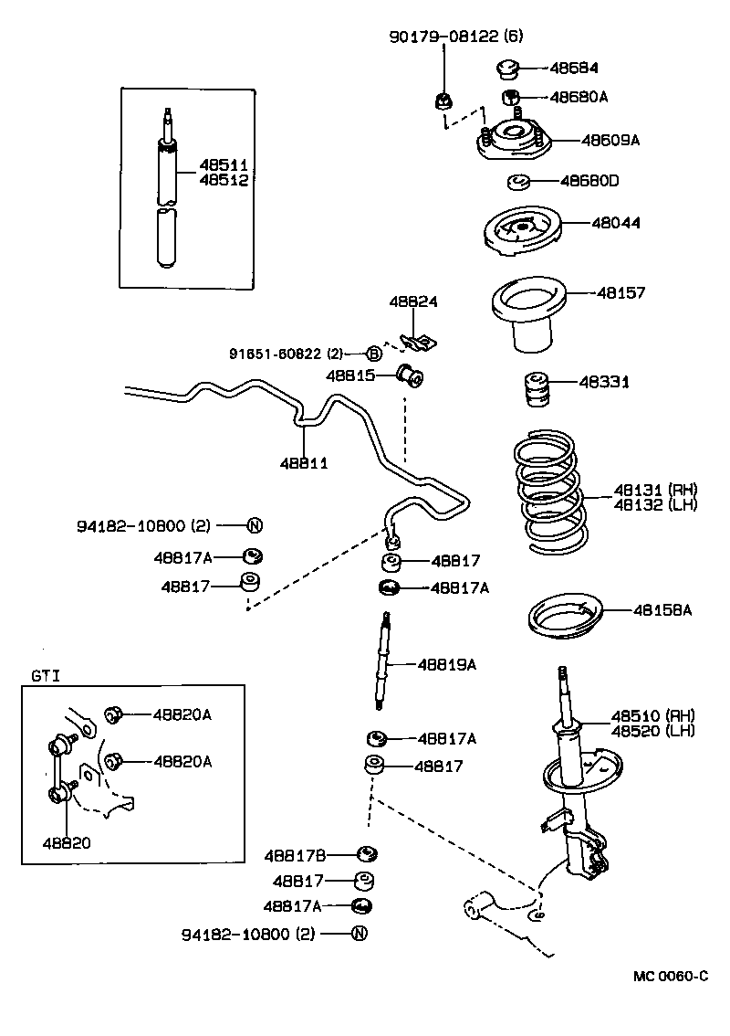 TOYOTA 48511-12400 - Amortizor allinparts.ro