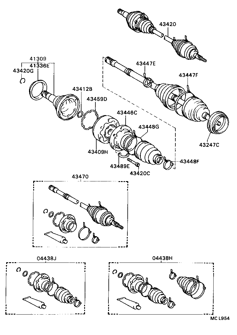 TOYOTA 04438-33020 - Burduf cauciuc, articulatie planetara allinparts.ro