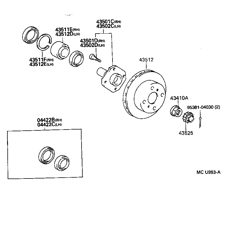 TOYOTA 90369-35029 - Set rulment roata allinparts.ro