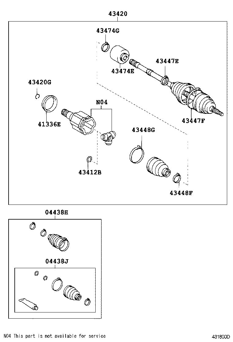 TOYOTA 04428-06340 - Burduf cauciuc, articulatie planetara allinparts.ro