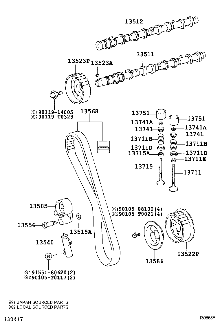 LEXUS 1356839015 - Curea de distributie allinparts.ro