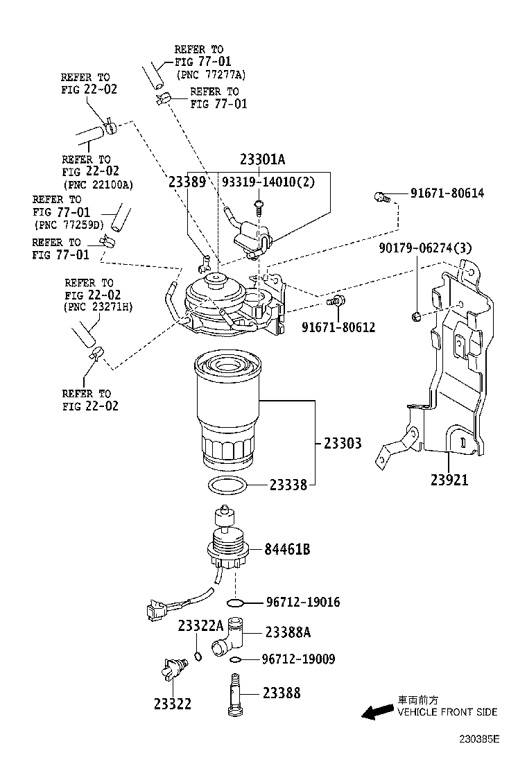 TOYOTA 23390-33020 - Filtru combustibil allinparts.ro