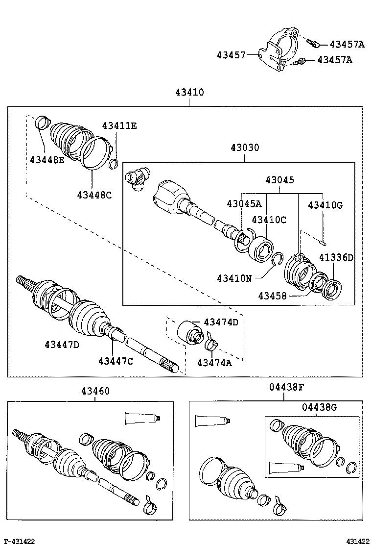 TOYOTA 04427-02240 - Burduf cauciuc, articulatie planetara allinparts.ro