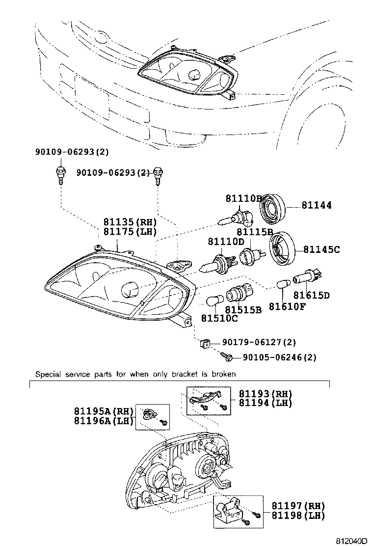 TOYOTA 90981WD010 - Bec incandescent, bec lumina zi allinparts.ro