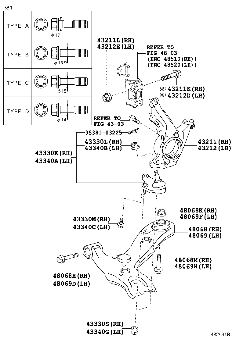 TOYOTA 48069-0F030 - Brat, suspensie roata allinparts.ro