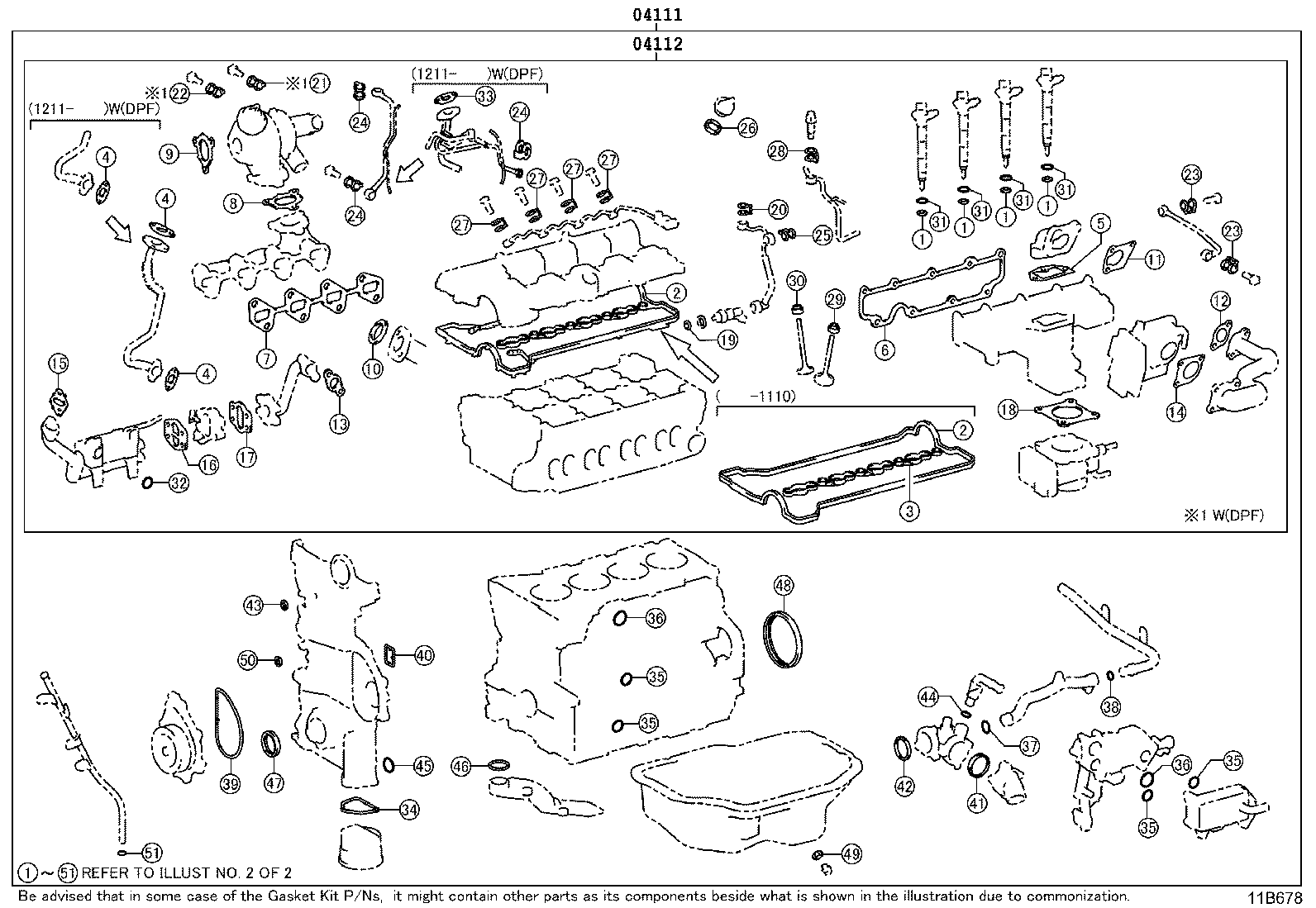 TOYOTA 04111-0R180 - Set garnituri complet, motor allinparts.ro