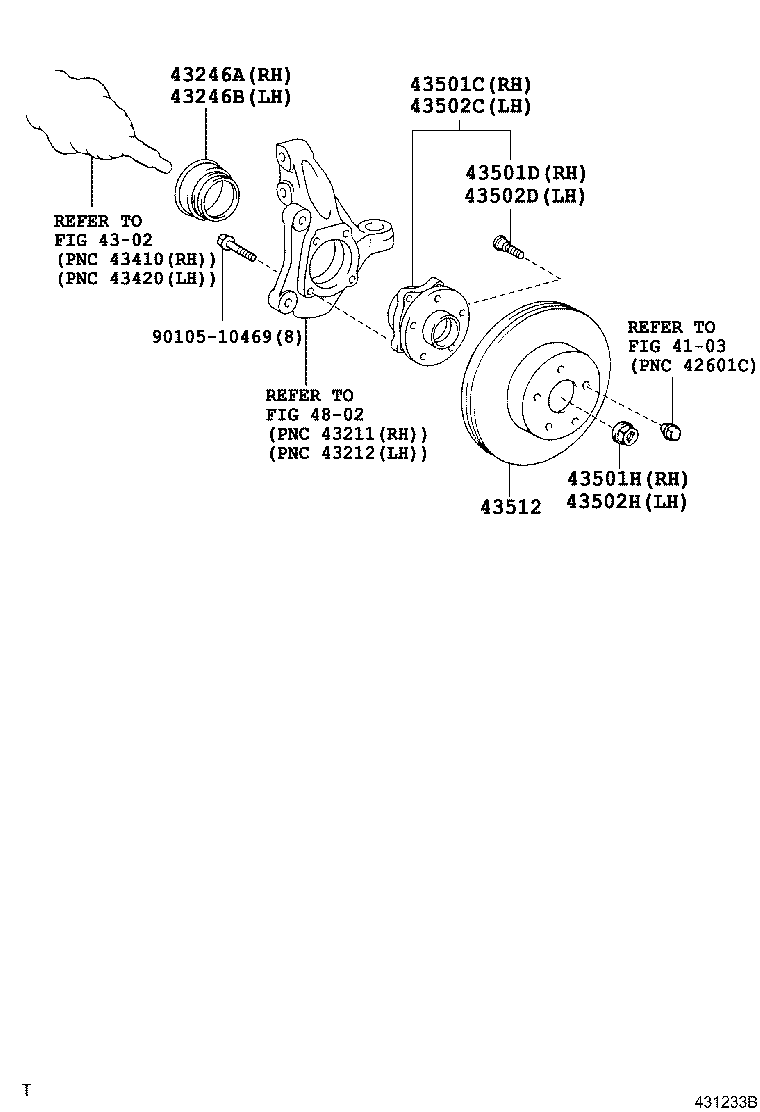 TOYOTA 43510-47010 - Set rulment roata allinparts.ro