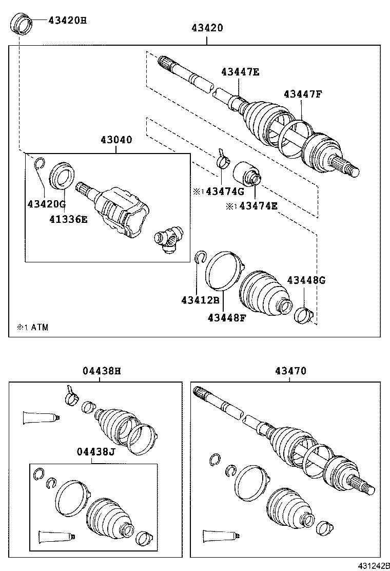 TOYOTA 0443805260 - Burduf cauciuc, articulatie planetara allinparts.ro