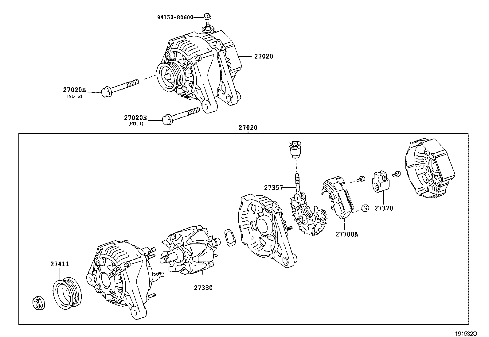 TOYOTA 27060-22030 - Generator / Alternator allinparts.ro
