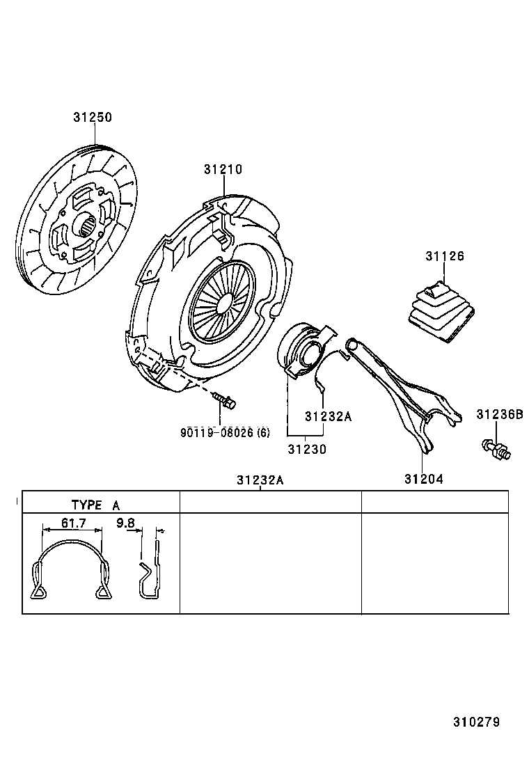 TOYOTA 31250-20141 - Disc ambreiaj allinparts.ro