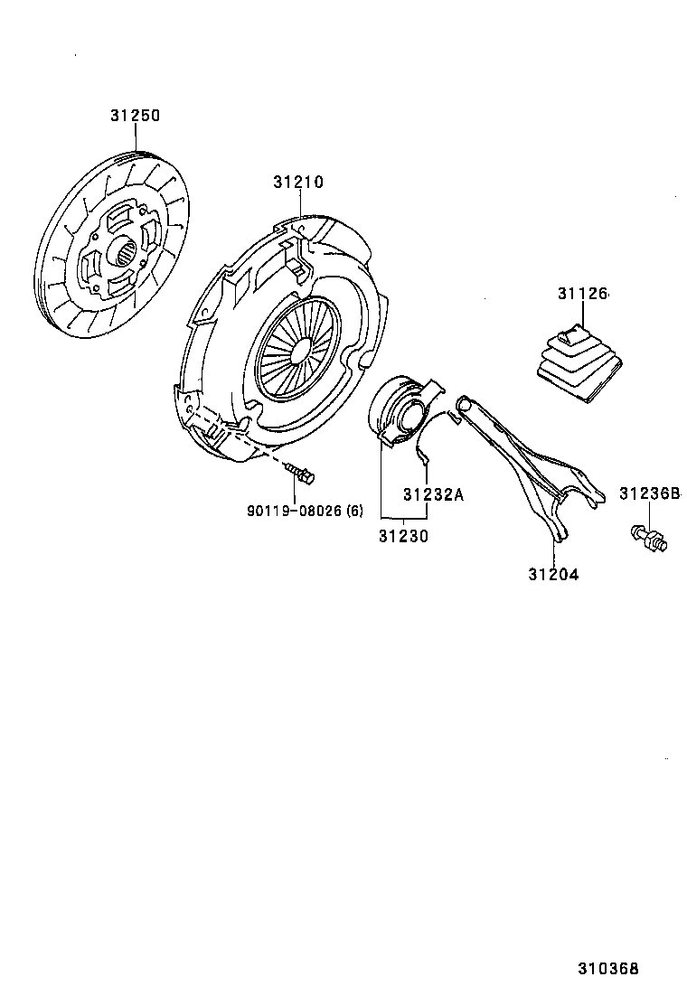 TOYOTA 31210-05040 - Placa presiune ambreiaj allinparts.ro