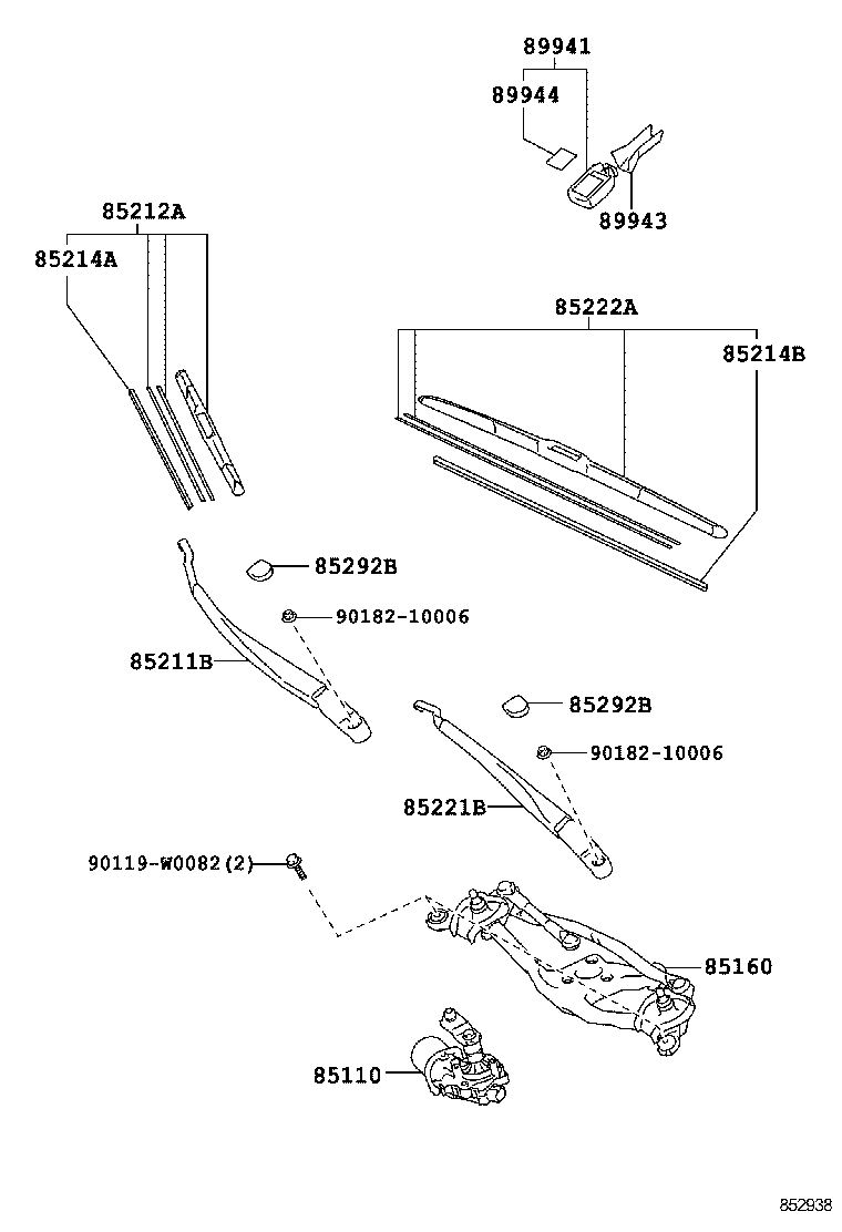 TOYOTA 85222-02300 - Lamela stergator allinparts.ro