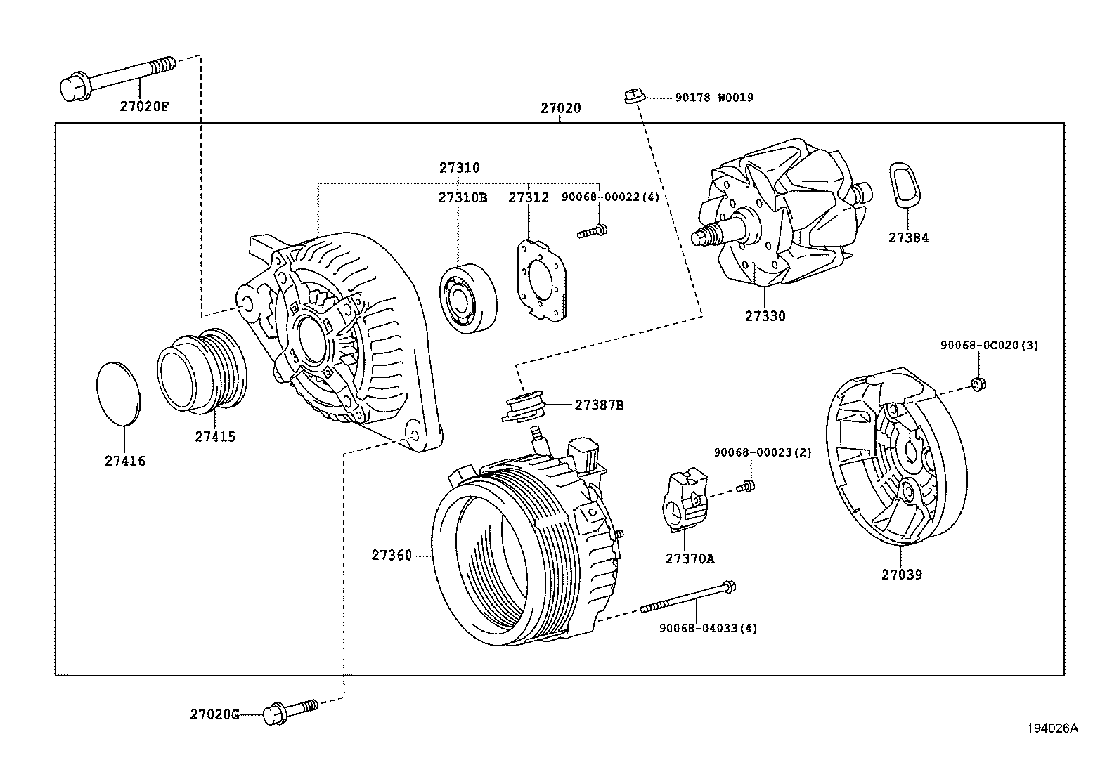 TOYOTA 27370-0M040 - Suport perii allinparts.ro