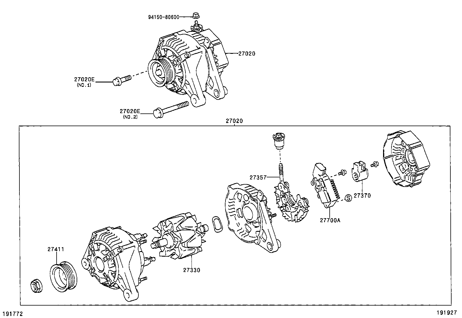 TOYOTA 27060-22130 - Generator / Alternator allinparts.ro
