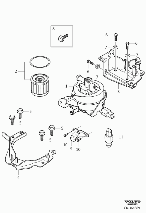Volvo 8653668 - Filtru combustibil allinparts.ro