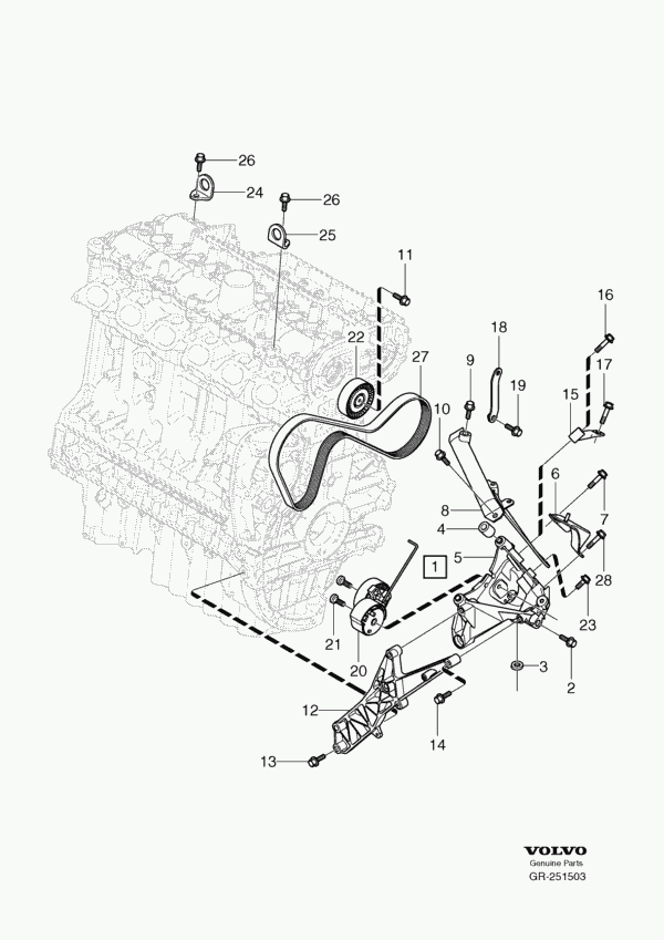 Volvo 31251046 - Curea transmisie cu caneluri allinparts.ro