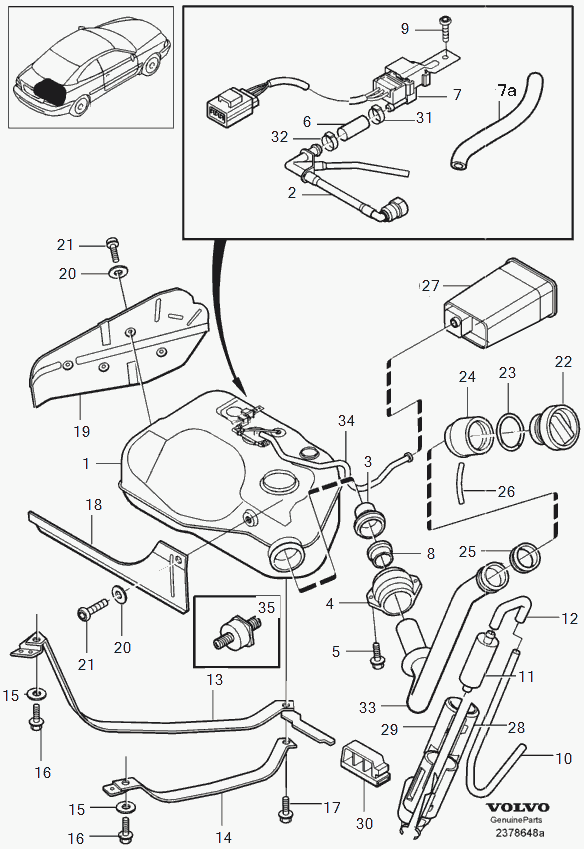 Volvo 9475962 - Buson,rezervor de combustibil allinparts.ro