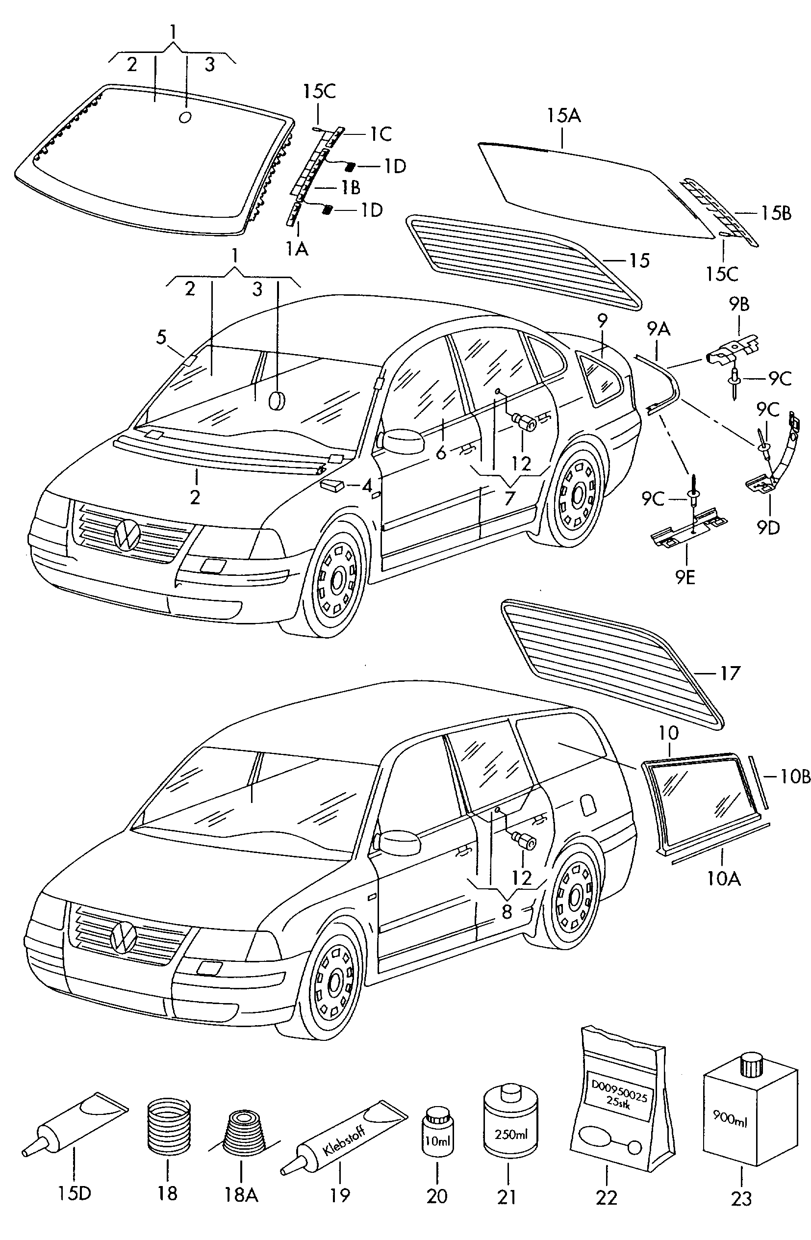 VAG 3B5845051P - Geam spate allinparts.ro