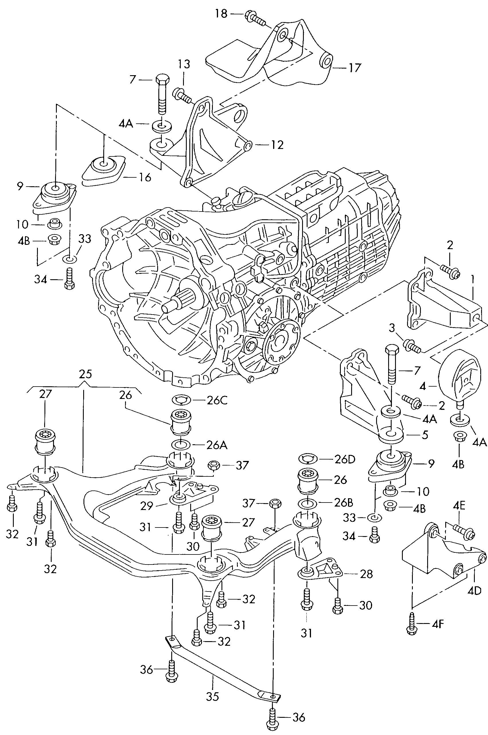 VAG 4B0 399 313 CS - Rama sustinere / Suport agregate allinparts.ro