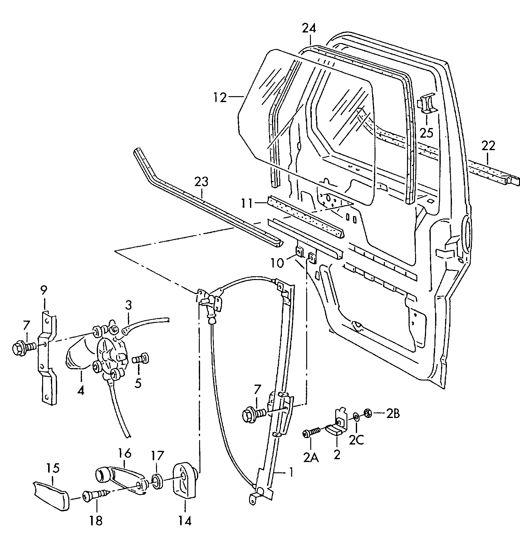VAG 701 837 501 F - Mecanism actionare geam allinparts.ro