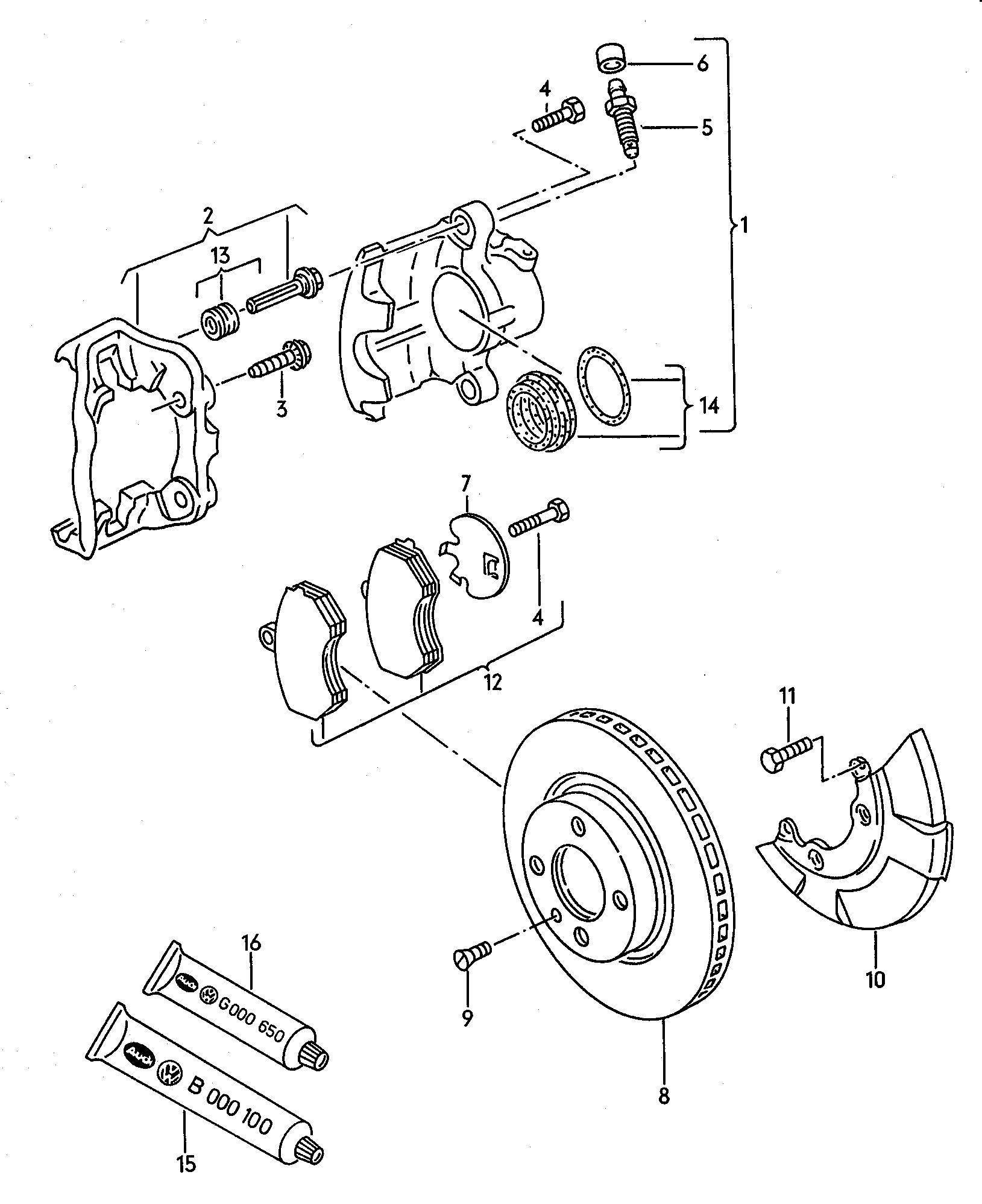 VAG 357 615 125 B - Suport,etrier allinparts.ro