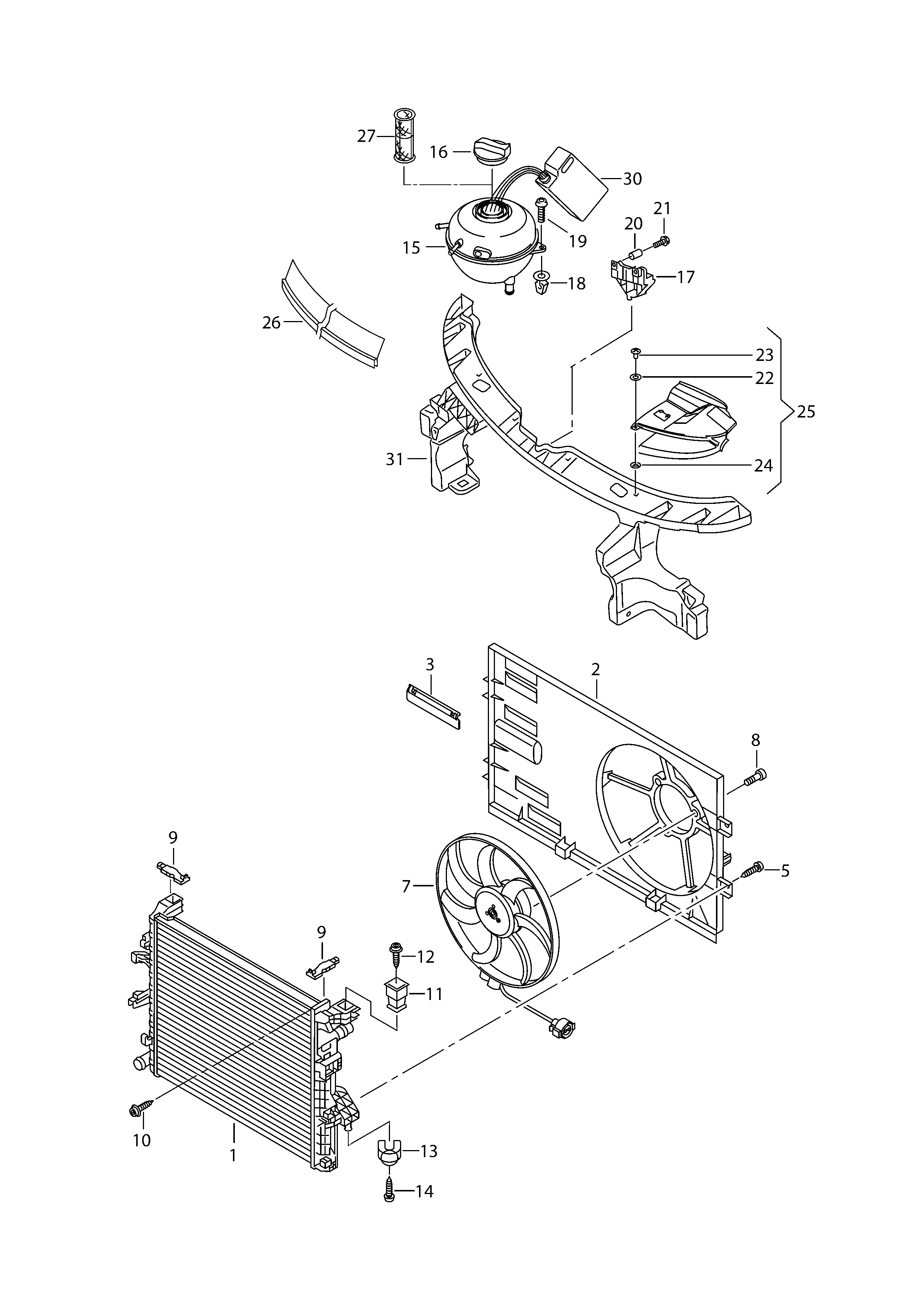 VAG 7E0121253A - Radiator, racire motor allinparts.ro
