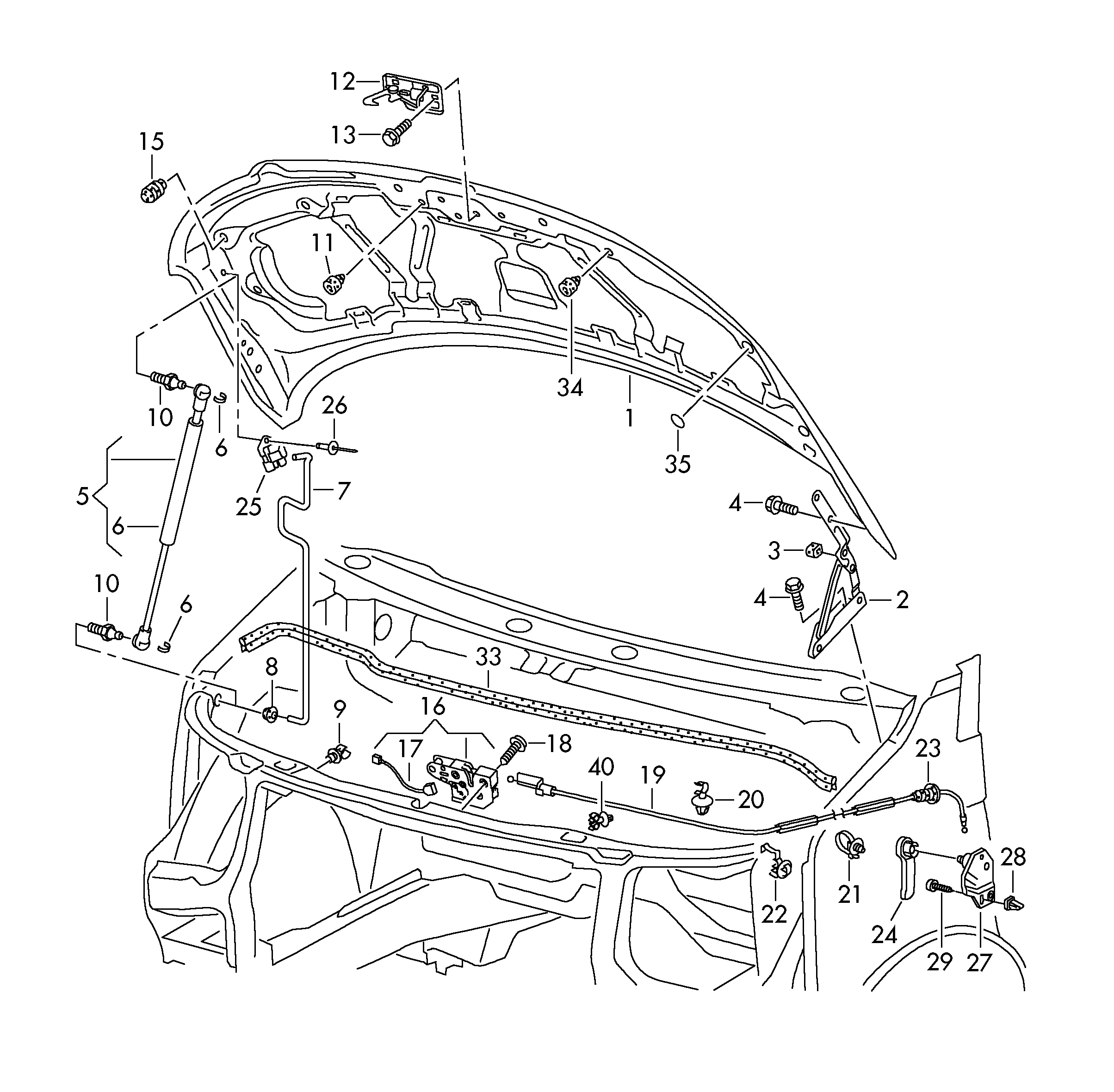VAG 7E0823033D - Capota motor allinparts.ro