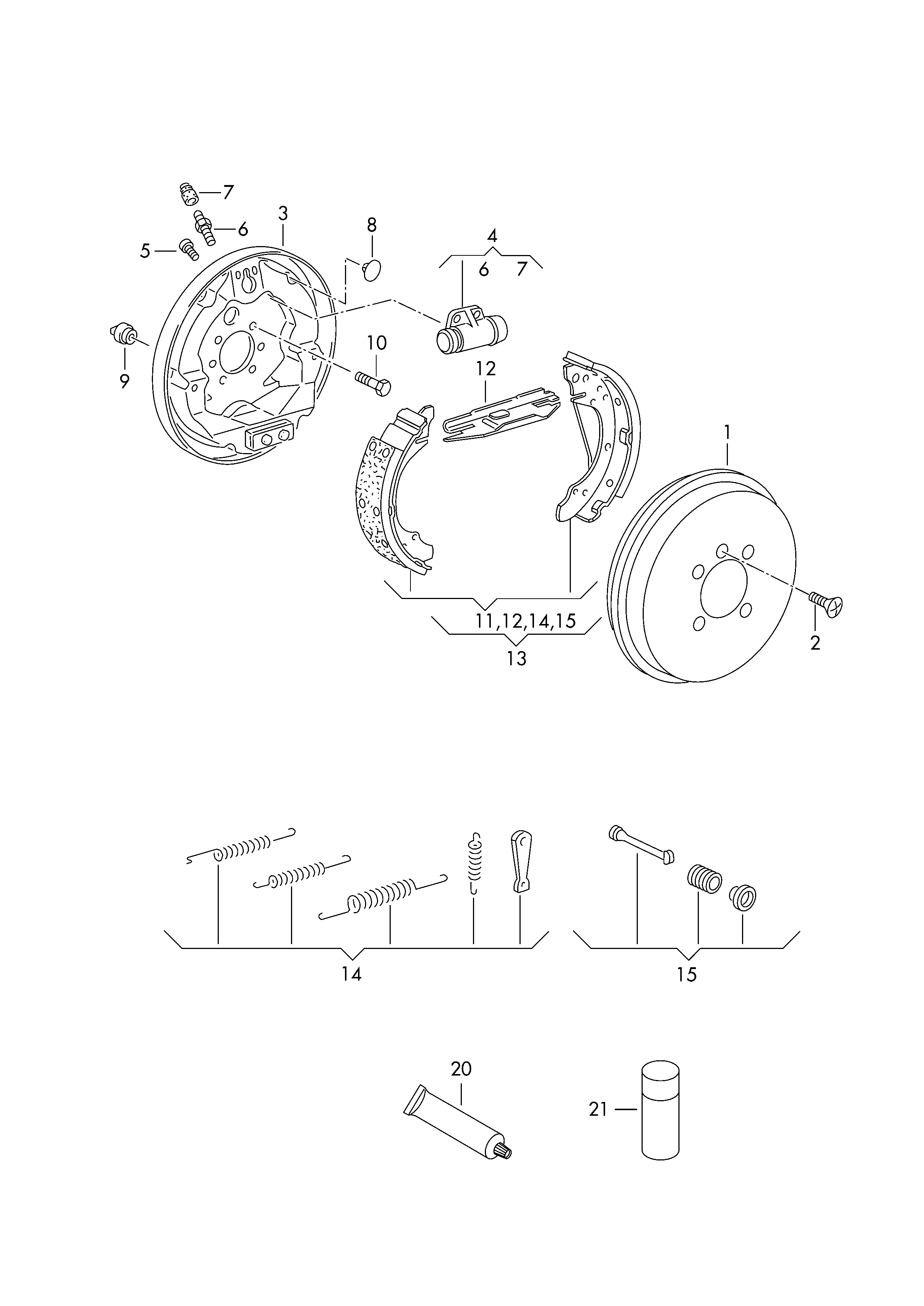 VAG 6R0 698 525 A - Set saboti frana allinparts.ro