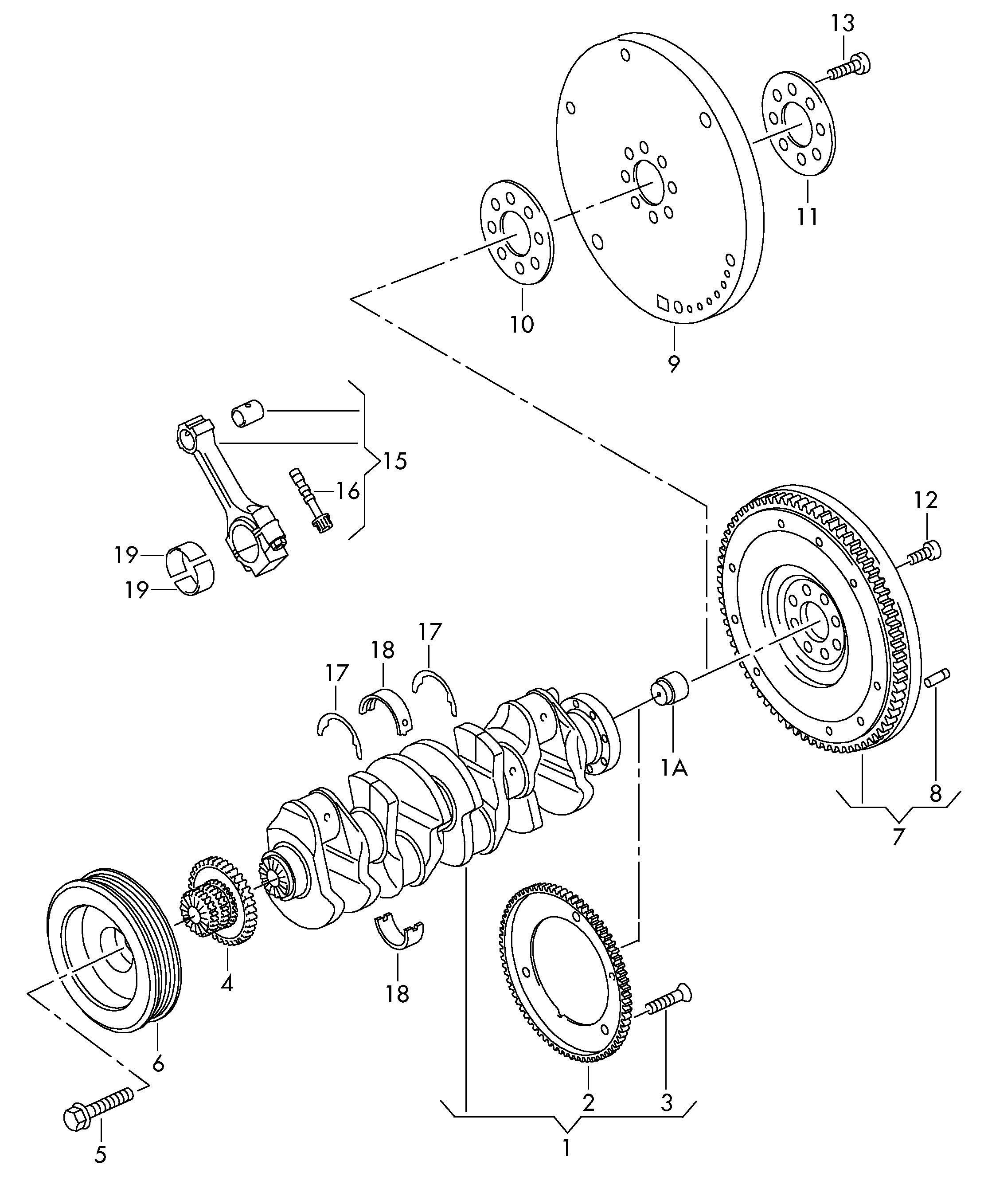 VAG WHT 000 033 D - Saiba distantier, arbore cotit allinparts.ro