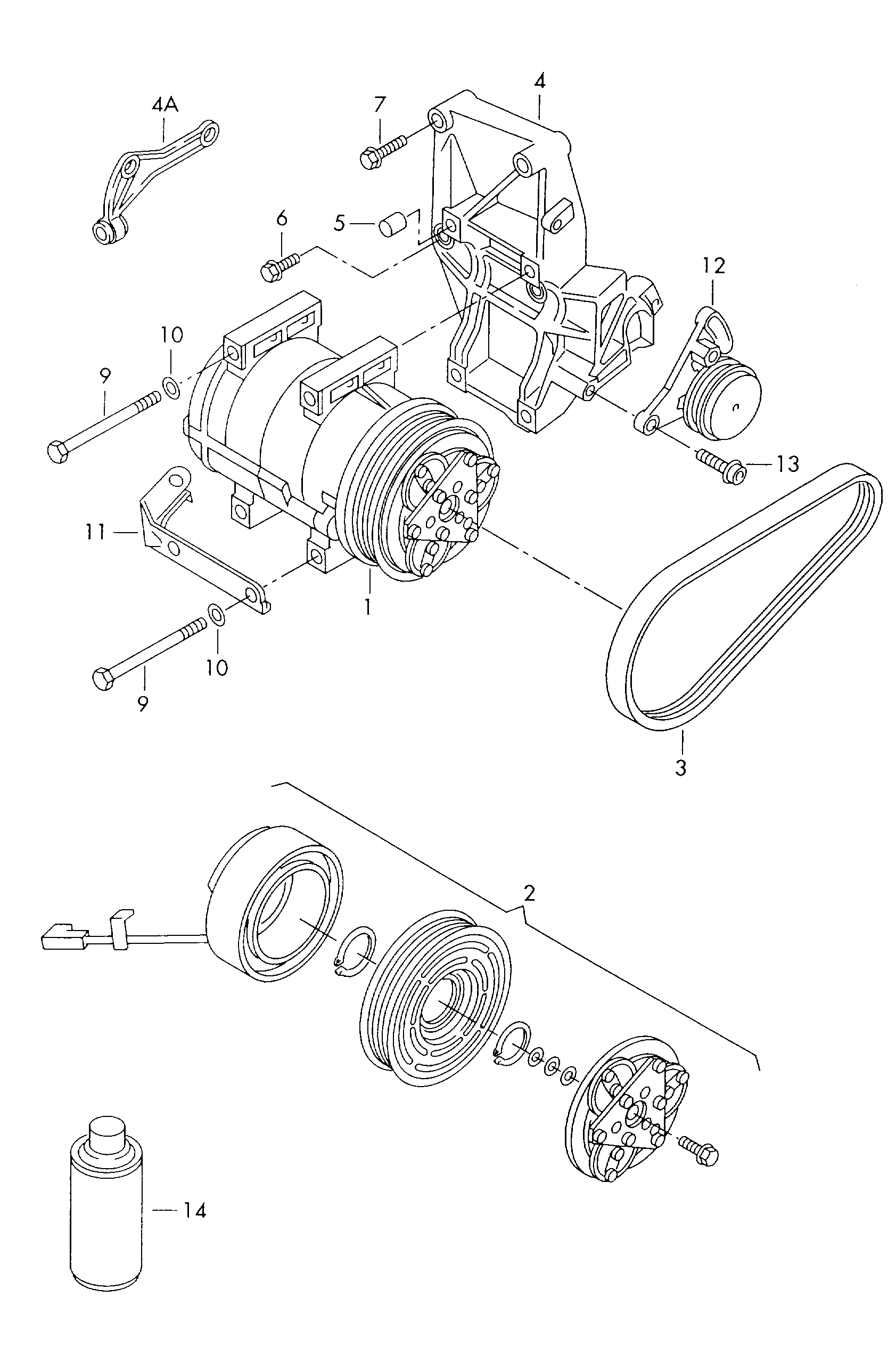 VAG 8D0 260 805 Q - Compresor, climatizare allinparts.ro
