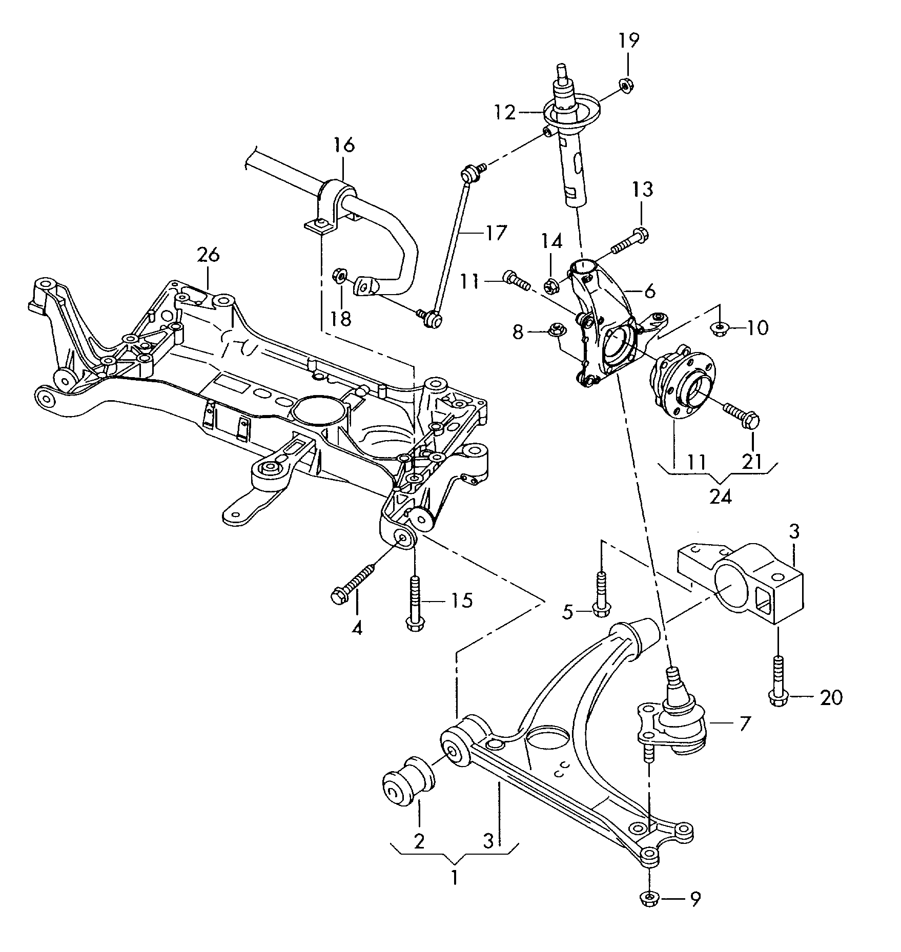 VAG 1K0 407 182 F - Suport,trapez allinparts.ro