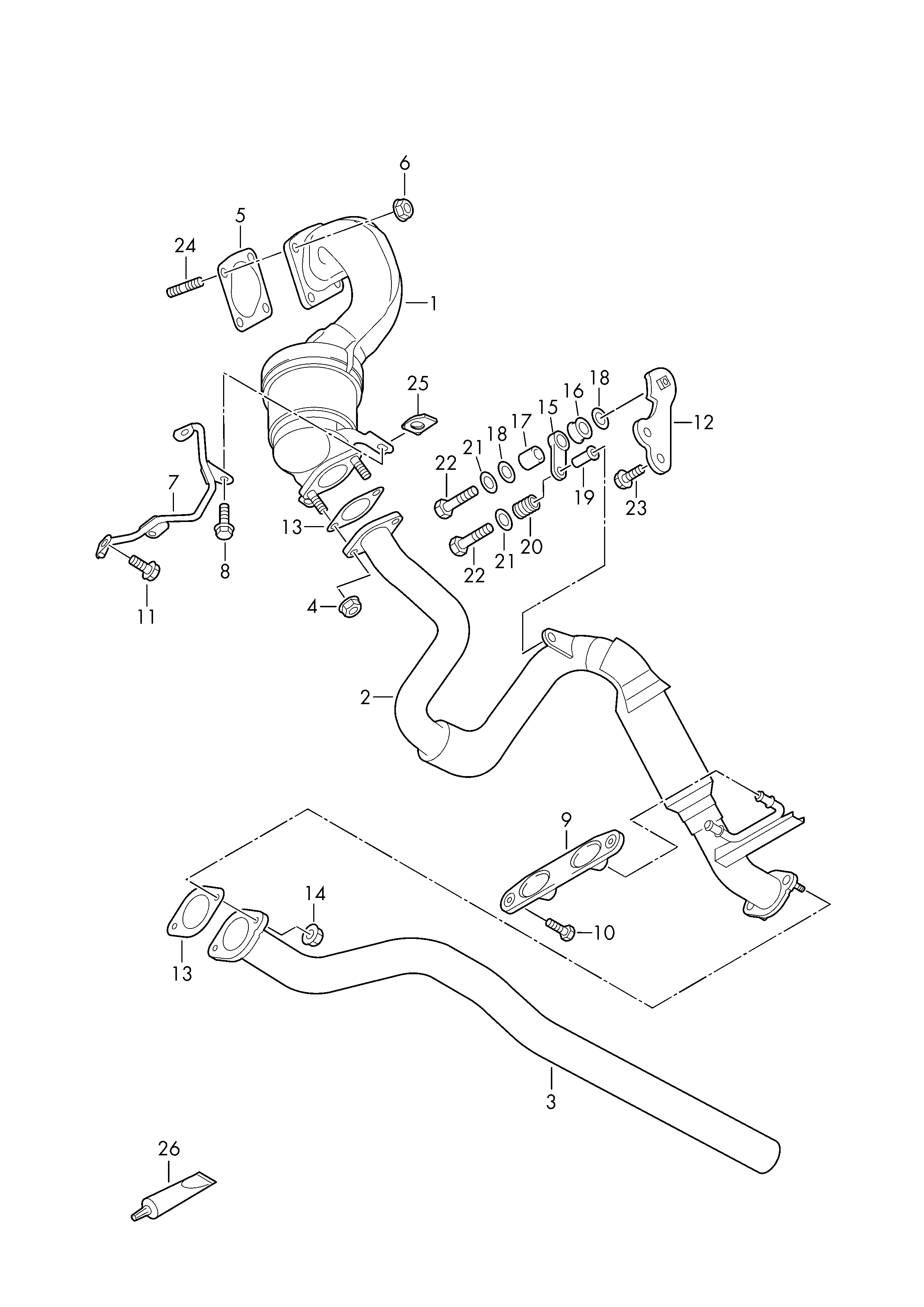 VAG 5N0 253 115 - Garnitura, racord evacuare allinparts.ro
