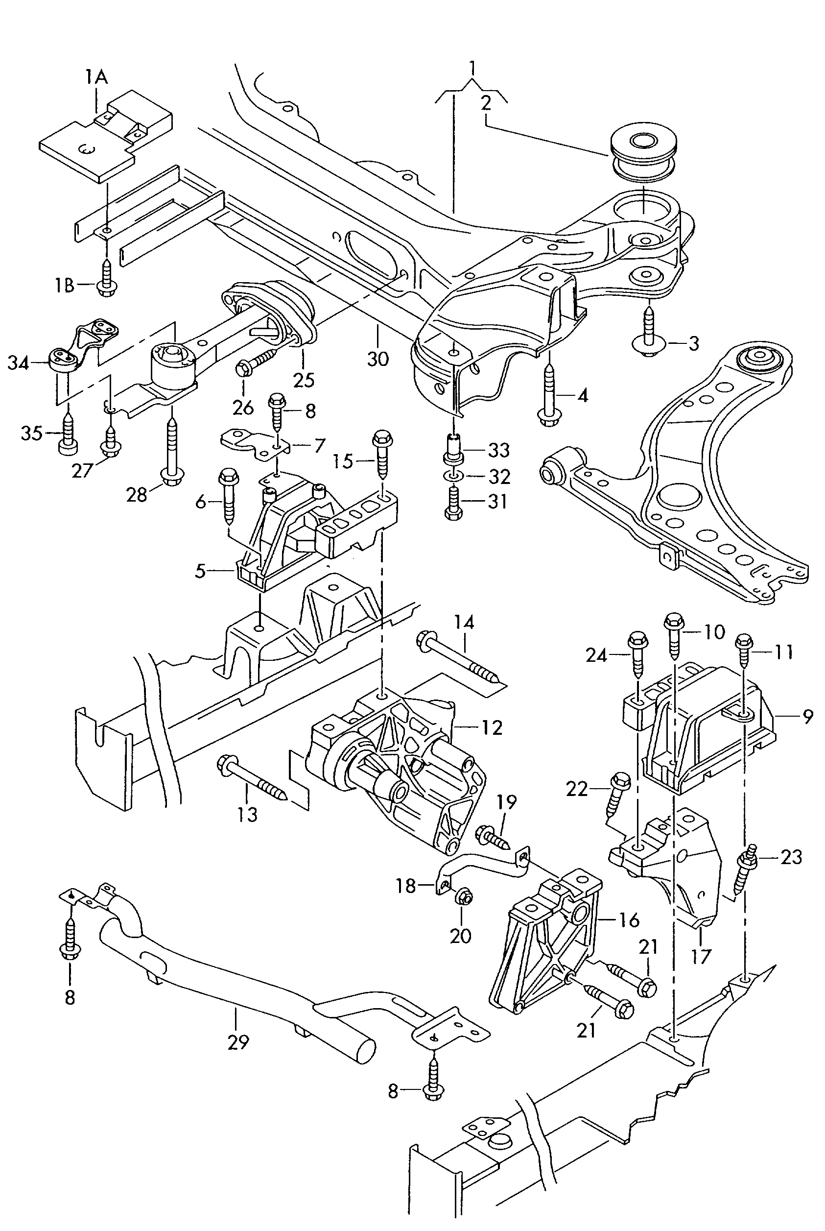 VAG 1J0 199 851 N - Suport, transmisie automata allinparts.ro