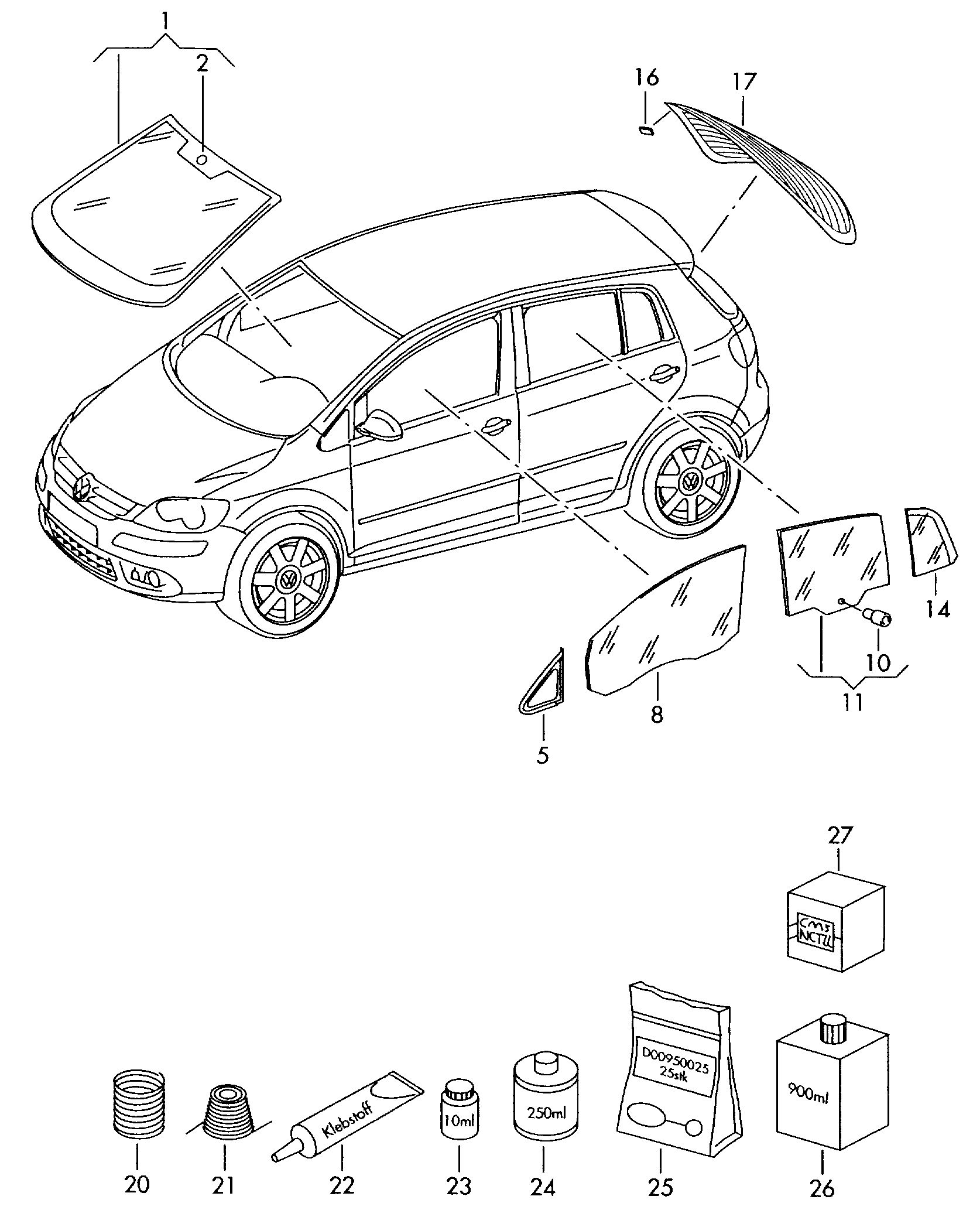 VAG 5M0845051K - Geam spate allinparts.ro