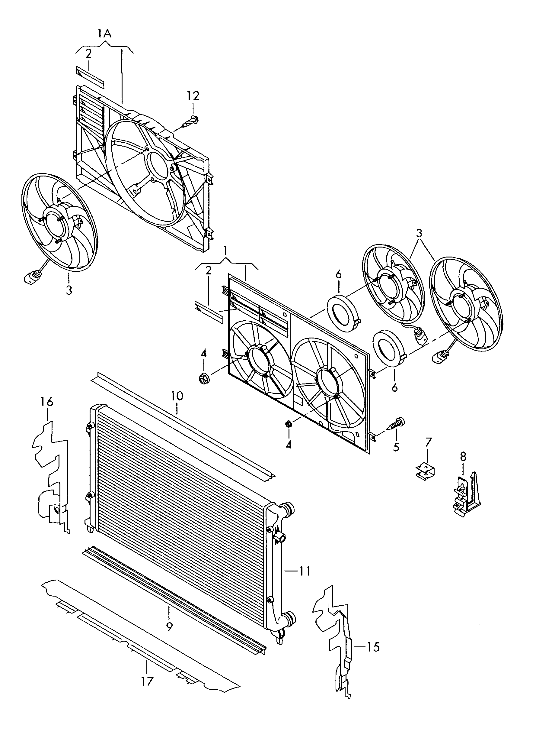 VAG 1K0121251CJ - Radiator, racire motor allinparts.ro