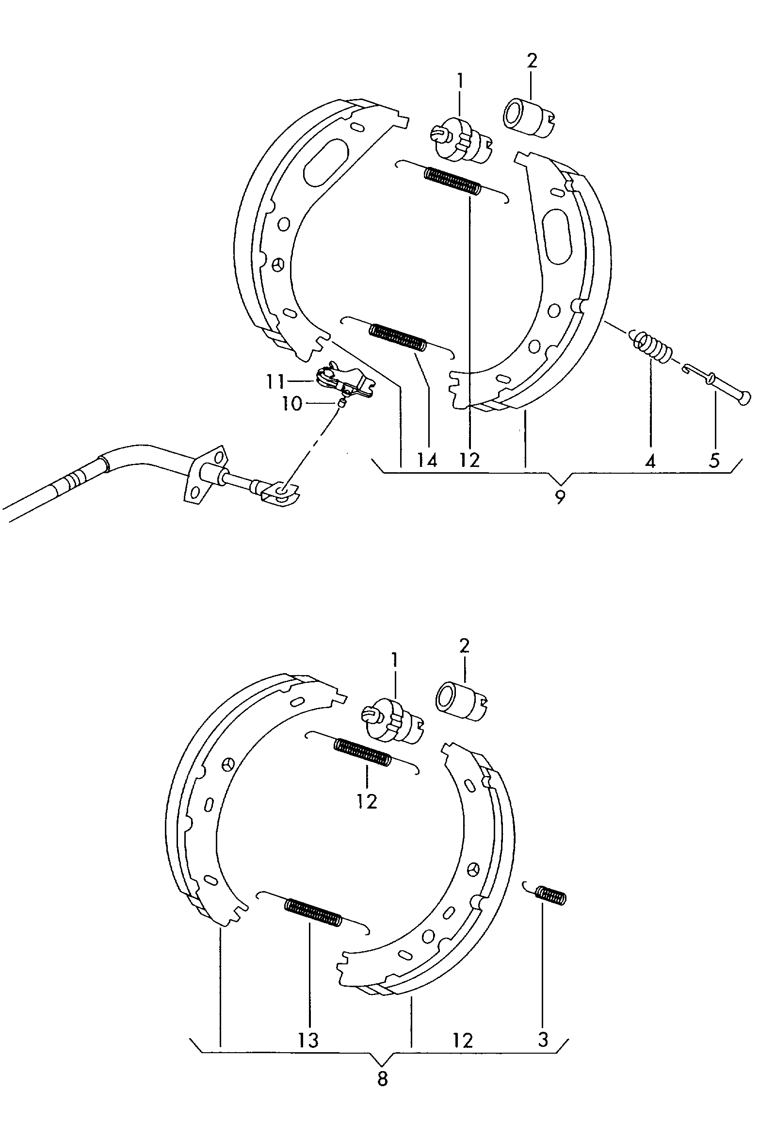 VAG 2D0698525A - Set saboti frana allinparts.ro