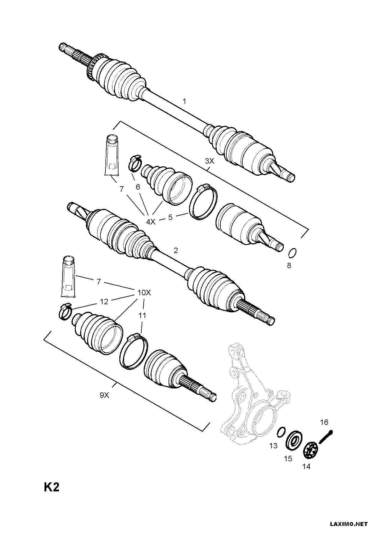 PSA 16 03 005 - Burduf cauciuc, articulatie planetara allinparts.ro