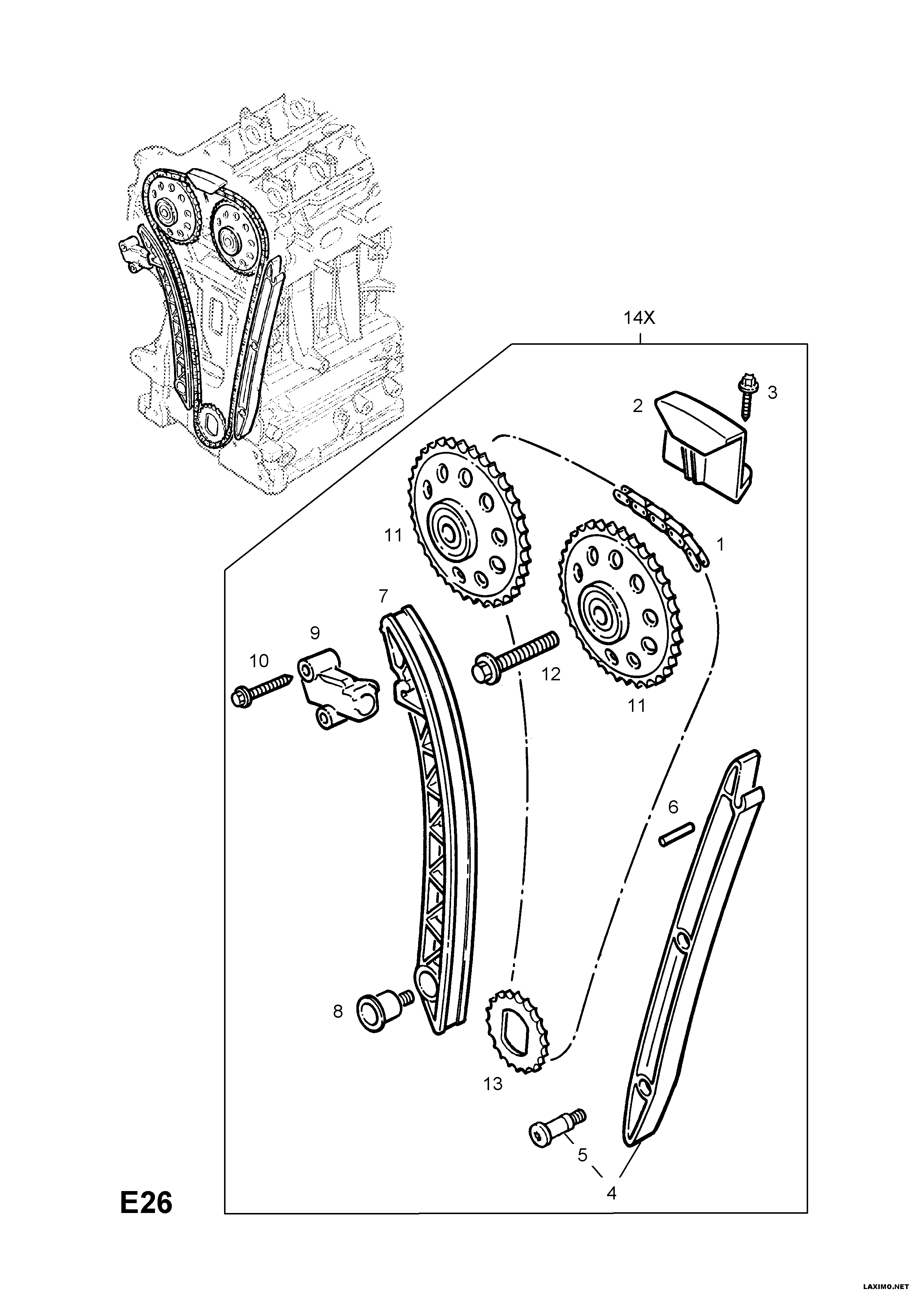 PSA 56 36 360* - Chit lant de distributie allinparts.ro